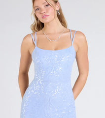 Andrea Cutout Slit Mermaid Sequin Formal Dress