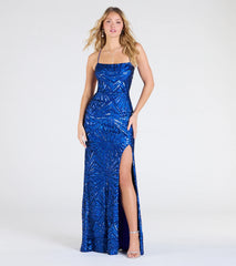 Lottie Sequin Lace-Up Mermaid Dress