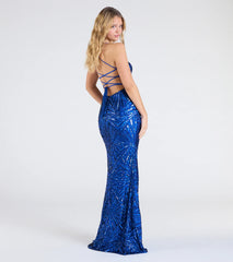 Lottie Sequin Lace-Up Mermaid Dress