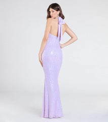 Brenna Halter Mermaid Sequin Formal Dress