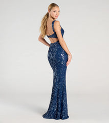 Darlene Cutout Back Bodycon Sequin Formal Dress