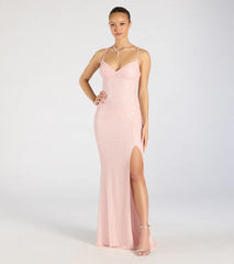 Valeria Cutout Lace-Up Sequin Beaded Formal Dress