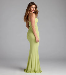 Kay Sleeveless V-Neck Mermaid Mesh Formal Dress