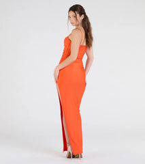 Ella Cowl Neck Satin Dress