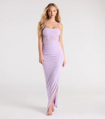 Rose Formal Mesh Corset Column Dress