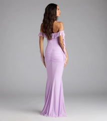 Deyna Formal Mesh Off-The-Shoulder Long Dress