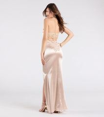 Paula Satin Strapless High Slit Mermaid Dress