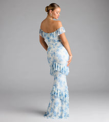 Charmaine Off-The-Shoulder Floral Formal Dress