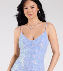 Tarna Lace-Up Bead Sequin Mermaid Formal Dress