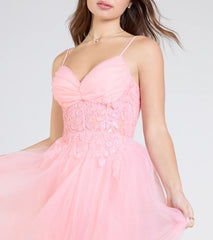 Alia Sequin Applique A-Line Tulle Formal Dress