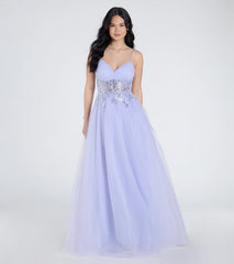 Alia Sequin Applique A-Line Tulle Formal Dress