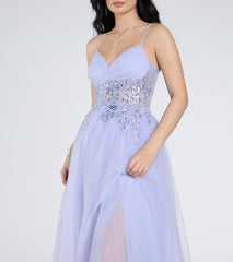 Alia Sequin Applique A-Line Tulle Formal Dress
