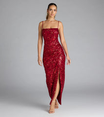 Jolie Sequin Slit Formal Dress