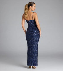 Jolie Sequin Slit Formal Dress