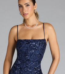 Jolie Sequin Slit Formal Dress