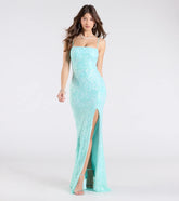 Dana Tie Back Slit Sequin Formal Dress