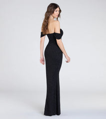 Tamara Off-The-Shoulder Mermaid Glitter Formal Dress