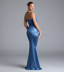 Priscilla Formal Satin Strapless Mermaid Dress