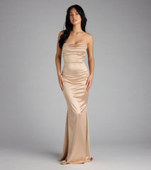 Priscilla Formal Satin Strapless Mermaid Dress