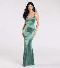 Emmie Lace-Up Mermaid Satin Formal Dress