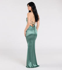 Emmie Lace-Up Mermaid Satin Formal Dress