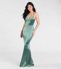 Emmie Lace-Up Mermaid Satin Formal Dress