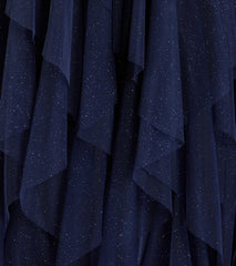 Indiana V-Neck Corset Ruffle A-Line Formal Dress