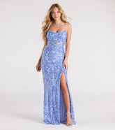 Lucille Lace-Up Corset Sequin Formal Dress