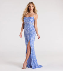 Lucille Lace-Up Corset Sequin Formal Dress