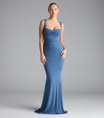 Shelia Lace-Up Mermaid Glitter Formal Dress