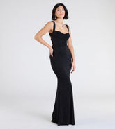 Shelia Lace-Up Mermaid Glitter Formal Dress