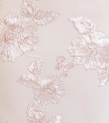 Gabi Lace-Up Floral Trim Mermaid Formal Dress