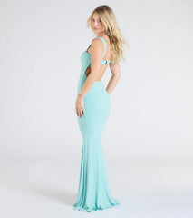 Halie Open Back Mermaid Glitter Formal Dress