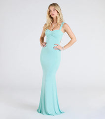 Halie Open Back Mermaid Glitter Formal Dress