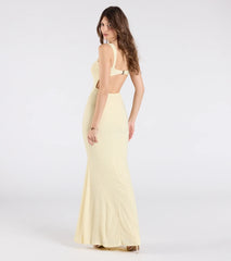 Halie Open Back Mermaid Glitter Formal Dress