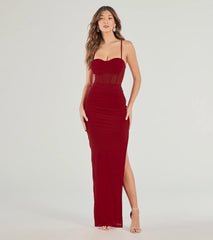 Rose Formal Mesh Corset Column Dress