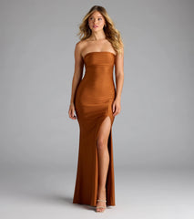 Cheryl Strapless Slit Mermaid Formal Dress