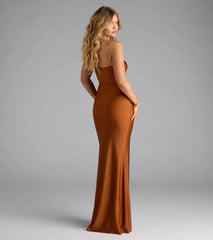 Cheryl Strapless Slit Mermaid Formal Dress