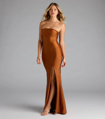 Cheryl Strapless Slit Mermaid Formal Dress
