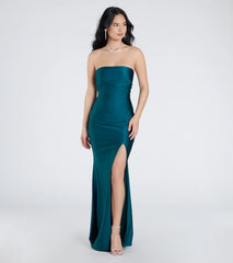 Cheryl Strapless Slit Mermaid Formal Dress