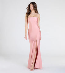 Cheryl Strapless Slit Mermaid Formal Dress