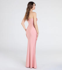 Cheryl Strapless Slit Mermaid Formal Dress