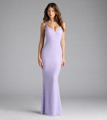 Kaylie V-Neck Bodycon Sequin Bead Formal Dress