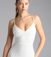 Kaylie V-Neck Bodycon Sequin Bead Formal Dress