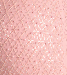 Sophina Cold Shoulder Pearl Beaded Sequin Formal Dress