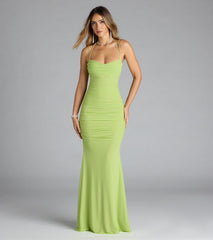 Jae Formal Mesh Ruched Mermaid Long Dress