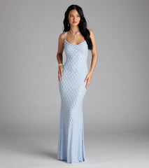 Elliot Rhinestone And Pearl Mesh Mermaid Dress