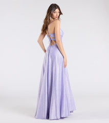 Hattie Glitter Corset Lace-Up Ball Gown