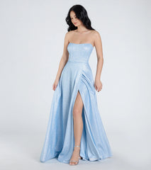 Charlotte Strapless Corset A-Line Glitter Formal Dress