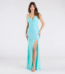 Kensley Open Back Slit Sequin Formal Dress